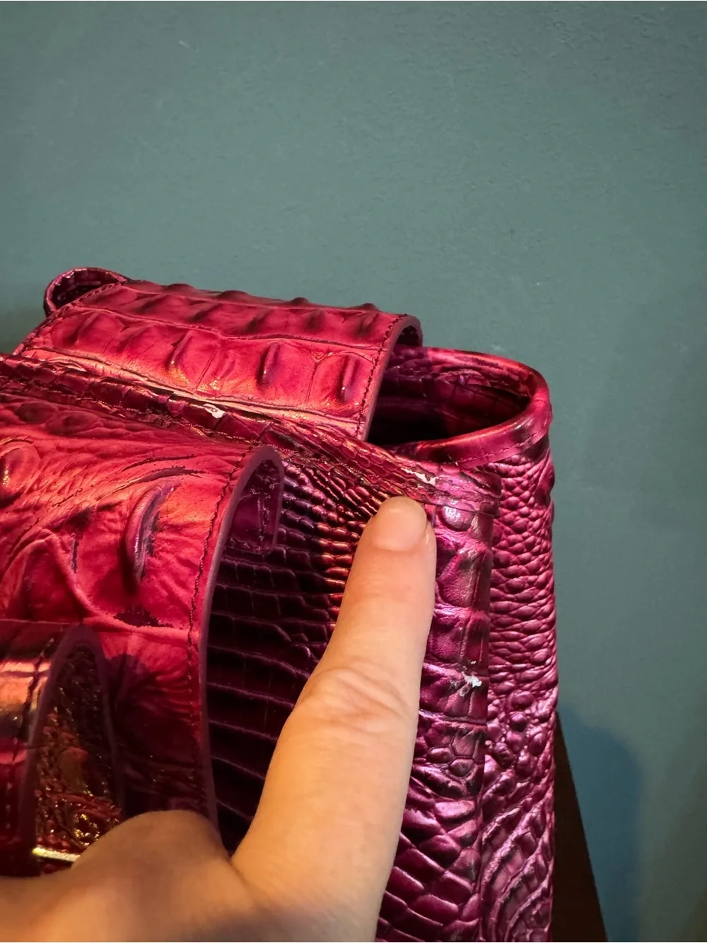 Brahmin Maddie Hot Pink Pomegranate Melbourne Sling Bag backpack *READ*